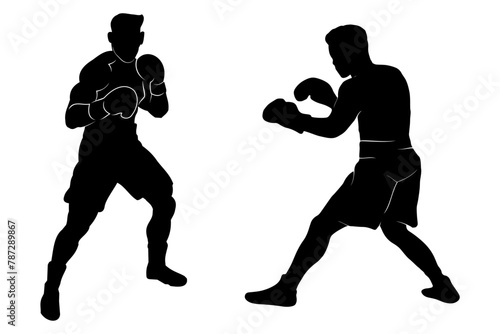 silhouette of a boxer