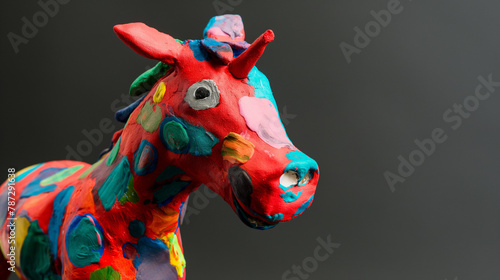 Cavalo colorido feito de massinha de modelar