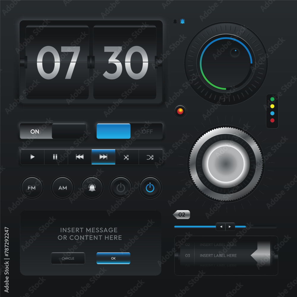 Black digital Radio interface Black digital Radio interface