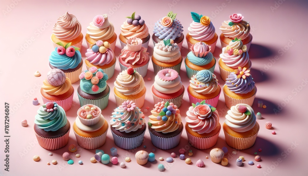 3D Image of Cupcakes