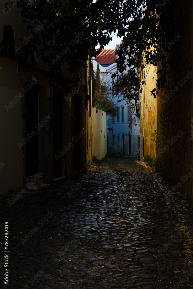 Obraz premium Empty medieval alleyway