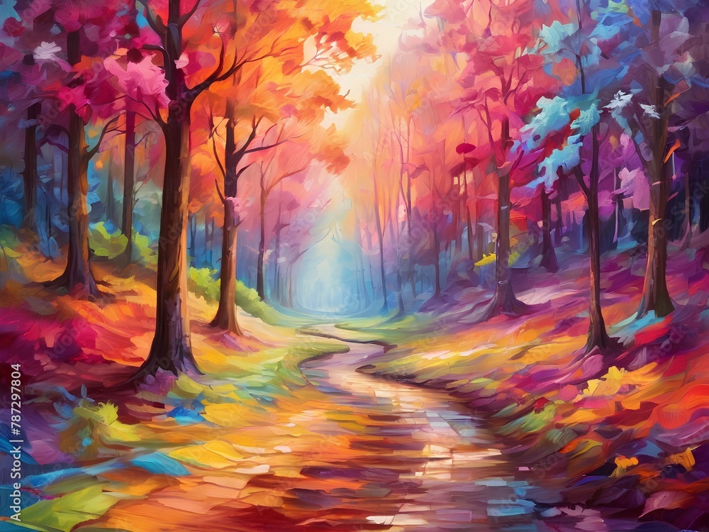 Fototapeta premium colored trees background