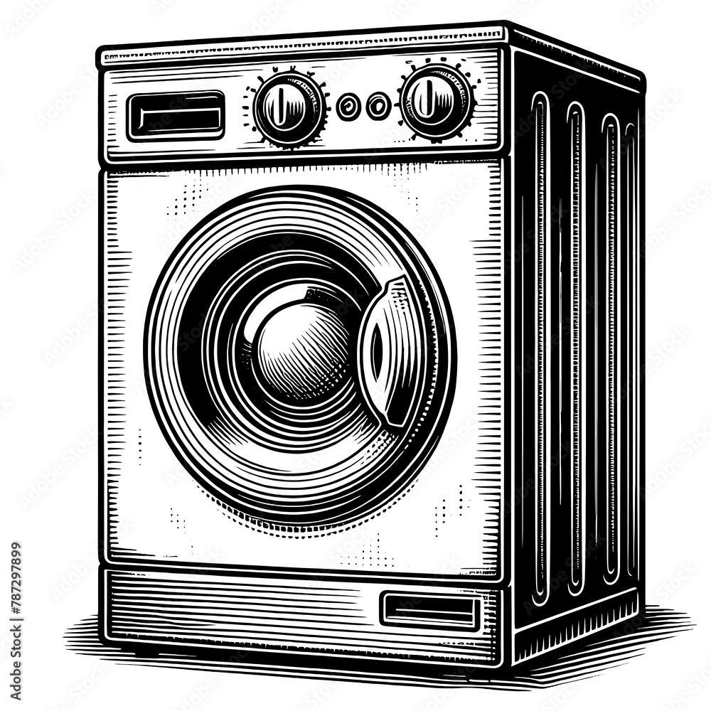 washing machine, ideal for themes of retro appliances and laundry ...