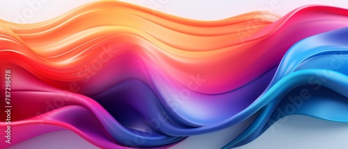 Abstract flowing ribbons with a silky texture in bright, gradient colors