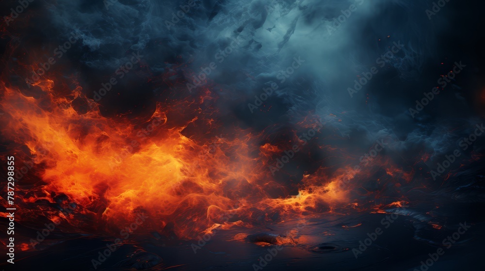Abstract thermal vision style with vivid heat signatures in a dark landscape Abstract thermal vision style with vivid heat signatures in a dark landscape