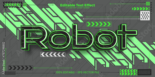 Robot editable text effect in modern cyber trend style