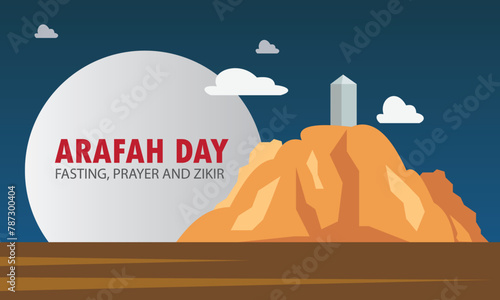 Arafah Day vector graphic is great for Arafah Day celebrations. flat design. flyer design. flat illustration. Simple and Elegant Design	 photo