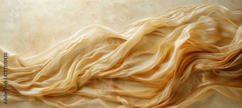 Elegant ivory silk satin fabric with drapery   abstract monochrome luxury background