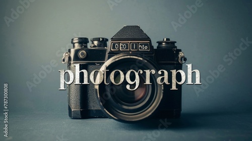 a camera with the word photography written on it