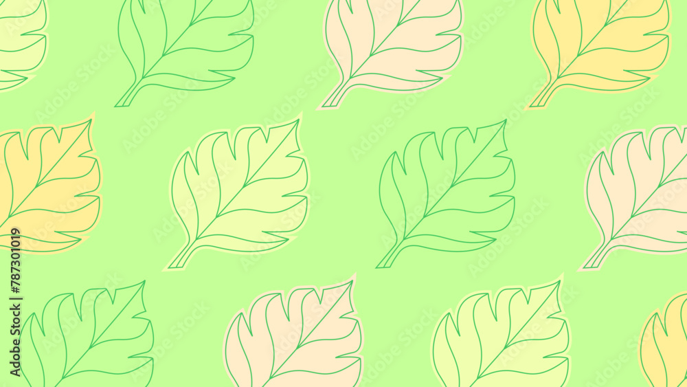 Abstract background with leaves. Vector illustration flat design. Design for wallpaper, cover, cards, packaging, flyer, fabric. 