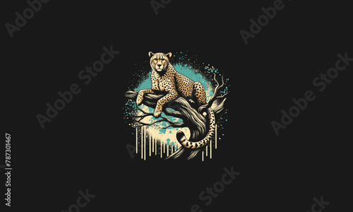 leopard on tree vector illustration flat design © josoa