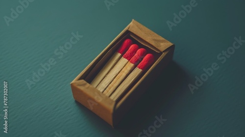 a box of matches with red matchesticks in it