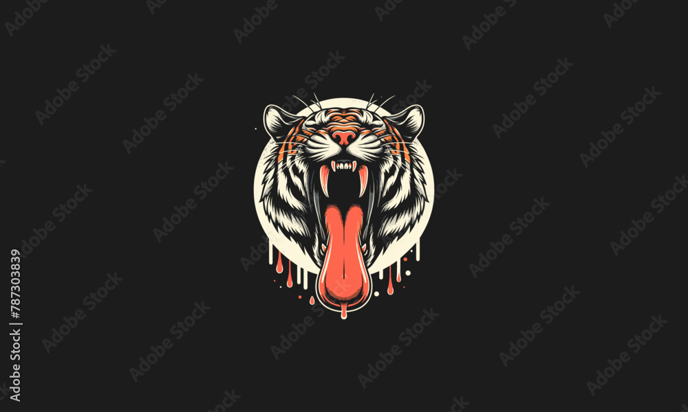 head tiger roar vector illustration mascot design head tiger roar vector illustration mascot design
