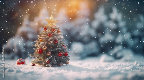 christmas tree in snow © faiz