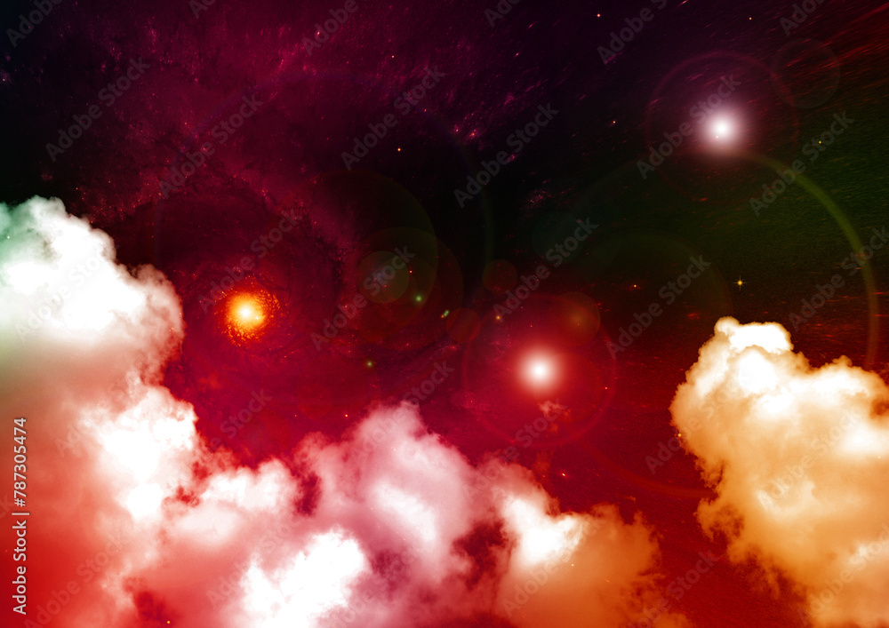 galaxy in a free space. 3D rendering