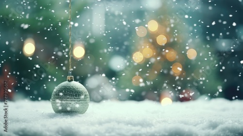 christmas background with snow