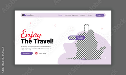 Website header design for a travel agency or travel  landing page template, hero section design for a travel business (ID: 787306035)