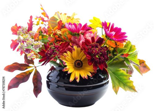 PNG Fall flowers vase plant petal