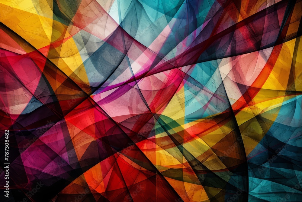 Dynamic Geometric Abstract: Colorful Background with Modern Art Composition Dynamic Geometric Abstract: Colorful Background with Modern Art Composition
