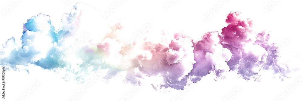 A pastel color cloud formation on transparent background.