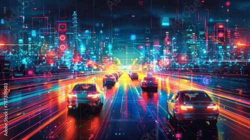 Our image captures a car driving on a motorway at high speeds, overtaking other cars-a dynamic portrayal of urban mobility, fast-paced travel, and the excitement of the road