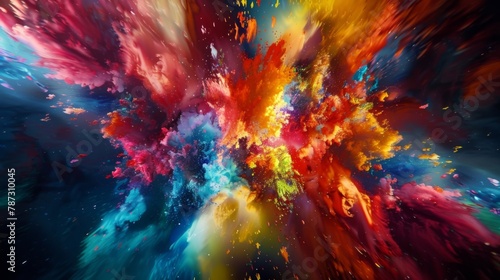 A vibrant explosion of colors each layer telling a different story in this abstract art. photo