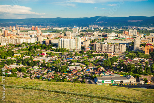 Bilde på lerret Krasnoyarsk aerial panoramic view