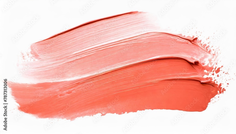 Vibrant coral brush stroke on white background Vibrant coral brush stroke on white background