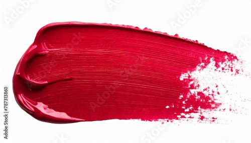 Vibrant red acrylic paint stroke