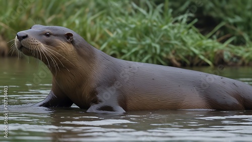 Ruling the River: Giant River Otter Asserting Dominance in the Waters