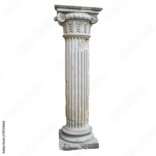 Roman Column (Doric, Ionic, Corinthian) of Roman Art isolated on transparent png.