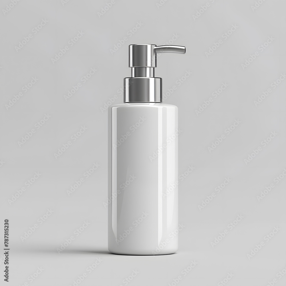 Obraz premium 3d rendering of cylinder silver skincare luxury product for mockup