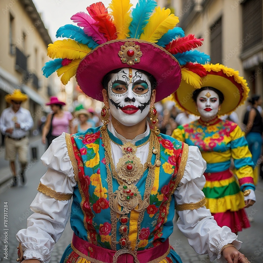 Karneval in Rio bei Nacht. Generative AI Technologie