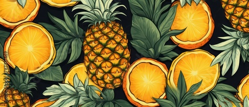 background with critrinus and other fruits