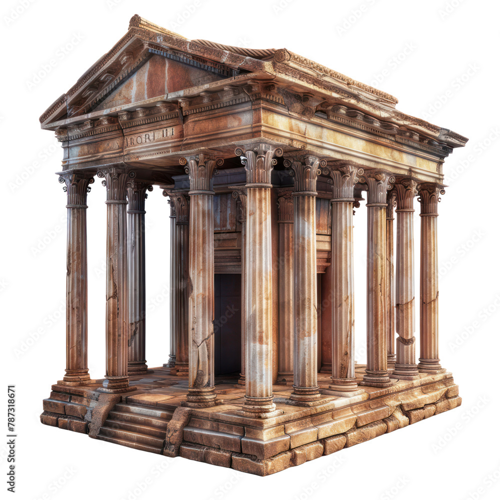 Obraz premium Roman Temple of Roman Art isolated on transparent png.