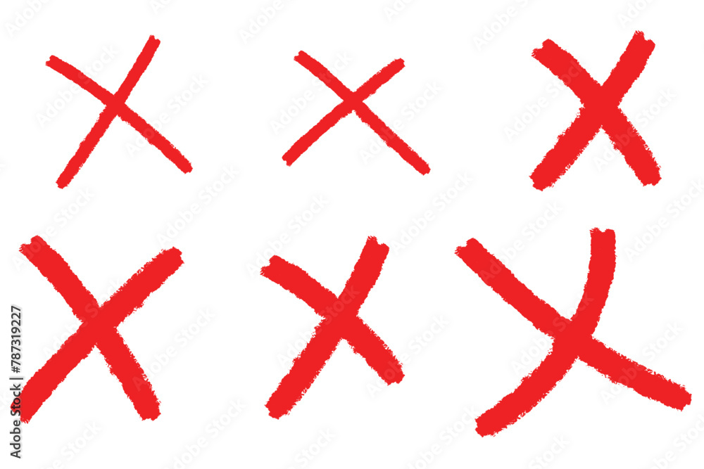 Obraz premium Set of red cross shape vector