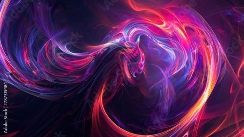 Swirling lines of neon shades creating a dynamic explosion of abstract shapes.