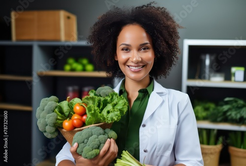 woman holding fresh vegetables 