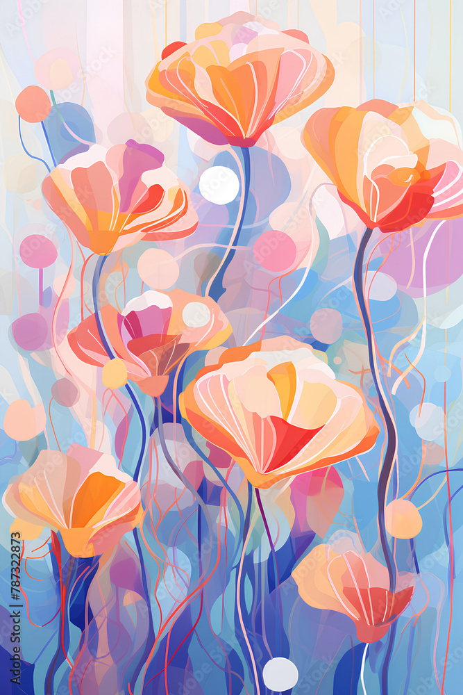 abstract floral background with flowers