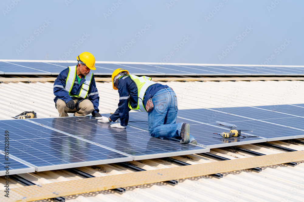 custom made wallpaper toronto digitalSolar cell farm power plant eco technology.landscape of Solar cell panels in a photovoltaic power plant.concept of sustainable resources and renewable energy.blue tone.