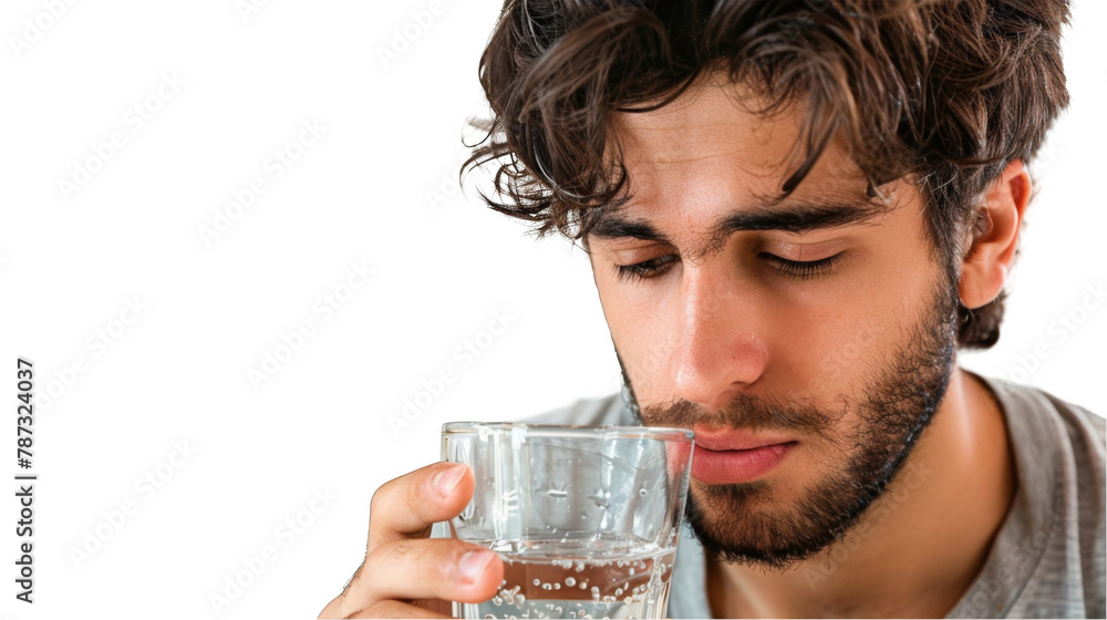 a man drinking a glass of water. transparent background png a man drinking a glass of water. transparent background png