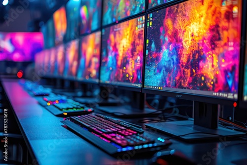 computers with colorful backgrounds photo