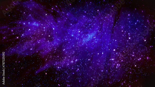 鮮やかな色彩の星雲が輝く神秘的な宇宙イラスト