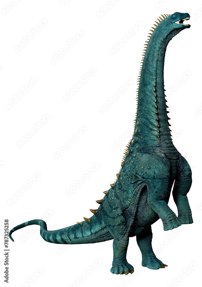 Naklejka premium 3D Rendering DinosaurAlamosaurus on White