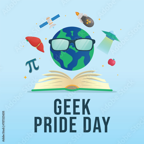 Geek Pride Day design template. geek vector design. flat design. vector eps 10.
