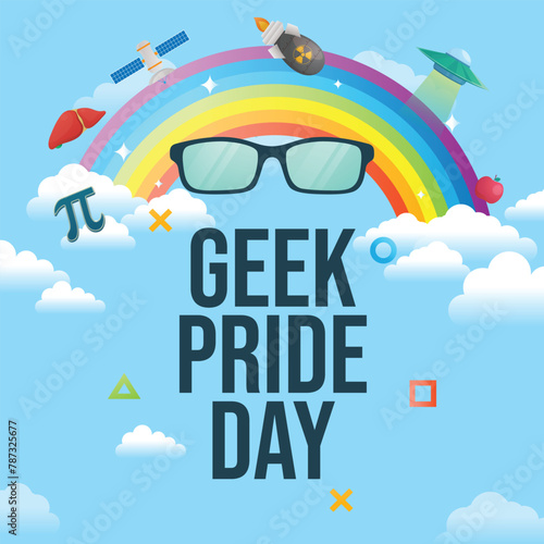 Geek Pride Day design template. geek vector design. flat design. vector eps 10.