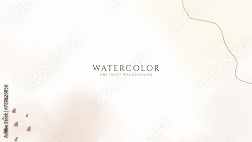 Abstract horizontal watercolor background. Neutral light colored empty space background illustration