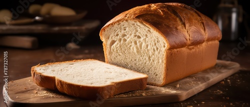 image of bread cut into slices photo