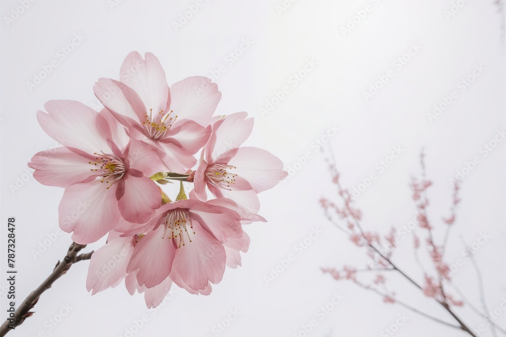 Obraz premium Cherry blossom isolated on white background