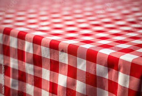 white and red checkered tablecloth